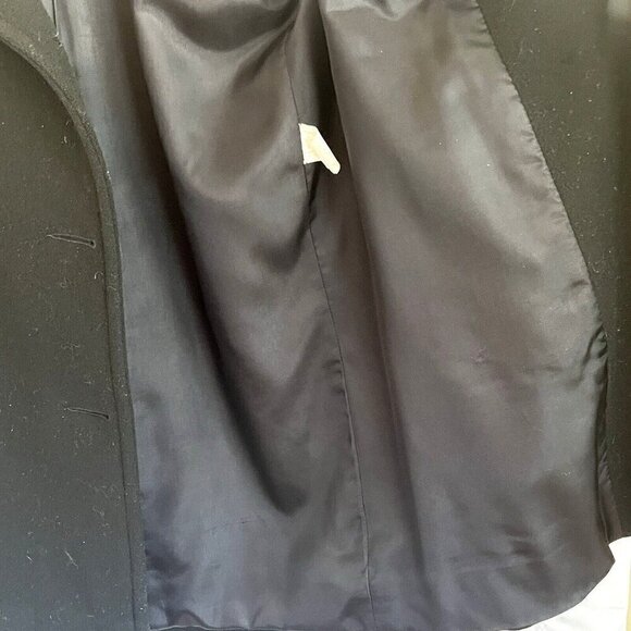 Vintage J Percy Womens Merino Wool Pea Coat Classic Black Size 8 Nautical Anchor - Picture 7 of 11